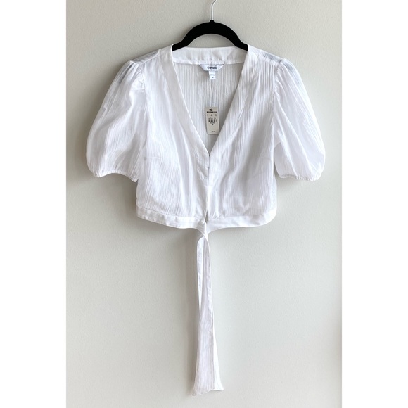 Express Cropped Tie Front Top NWT - Picture 7 of 16